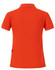 A vibrant orange ladies' polo shirt with a classic collar and short sleeves, featuring a logo.