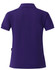 A purple ladies' polo shirt featuring a collared neckline and short sleeves, with a brand logo at the hem.