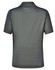 A grey kids' polo shirt featuring short sleeves and a collar, with a logo on the back.