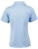 A light blue women's polo shirt with a short-sleeved design and a collar. It has a logo on it.