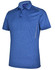 A short sleeve polo shirt in a vibrant blue colour with a subtle texture and decorative piping, featuring a branding logo.