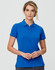 A blue ladies' polo shirt made from bamboo charcoal fabric, featuring a collar and a logo.