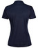 A dark navy ladies' polo shirt made from bamboo charcoal, featuring a collar and a fitted design. It has a logo.