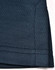 A close-up of a dark navy polo shirt, featuring a textured fabric and a neatly stitched hem. The shirt has a logo.
