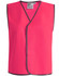 A pink safety vest with contrasting trim, designed for visibility and safety wear. Features a simple, sleeveless design.
