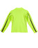 A bright yellow long-sleeve polo shirt with black detailing and a logo on the back.