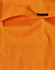 An orange work shirt featuring a pocket and a tag with a logo.