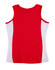 A red and white ladies singlet featuring a contrast design. The back view showcases the colour scheme and fit.