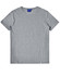A grey short-sleeve t-shirt with a logo, featuring a smooth, heathered texture and a classic design.