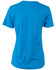 A bright blue ladies' cotton semi-fitted tee featuring short sleeves and a simple design. It has a logo on the back.