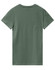 A green ladies' premium cotton tee featuring a simple design and short sleeves, displayed from the back.