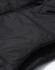 A black men's sustainable insulated puffer vest featuring a 3D cut design and visible stitching details.