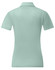 A light mint green ladies' sustainable Jacquard knit short-sleeve polo shirt, featuring a collar and a branding logo.