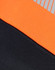 A Hi-Vis two-tone safety hoodie featuring segmented reflective tape in fluorescent orange and black. It has a logo.