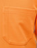 An orange safety polo shirt featuring a patch pocket and branded logo on the side.