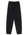 Black unisex sweatpants with an elastic waistband and side pockets, featuring a logo.