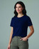 A premium cotton short-sleeve tee shirt in teal, featuring a fitted design and a logo.