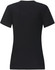 A black ladies' premium cotton short sleeve tee shirt with a fitted design and no visible logo.