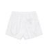 White dress shorts featuring an elastic waistband and a back pocket, with a simple and clean design.