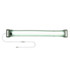 A foldable camp light in green with a USB charging cable attached. It has a sleek, elongated design.