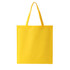 A bright yellow non-woven tote bag with two handles and a simple design. It features a logo on one side.