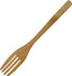 A bamboo mini harpoon fork with a sleek, natural finish. It features four prongs and has a simple design.