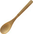 A bamboo spoon with a smooth finish, featuring a slender handle and wide scoop. It has a natural wood colour.