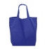 A blue tote bag with two handles, made from a sturdy material. It has no visible branding or text.