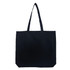 A tote bag in solid black with two shoulder handles and a simple design.
