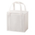 A white cooler bag with two handles and a zip closure, featuring a simple and clean design.