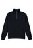 A black men's 1/4 zip jumper featuring a high collar and long sleeves. It has a simple, minimalist design with a logo.
