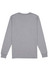 A grey long sleeve t-shirt with a simple design and a logo on the back.