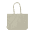 A large tote bag in a neutral beige colour, featuring two handles and a logo.