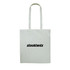 A cream-coloured recycled cotton tote bag with two handles and a branding logo.