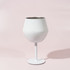 A detachable wine glass in white, featuring a sleek design with a sturdy stem and a circular base.