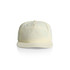 A pale yellow cap with a curved brim and a logo on the front. The design features a simple and clean aesthetic.
