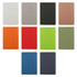 A collection of ten washable paper notebooks in various colours, including white, grey, black, brown, orange, red, green, khaki, blue, and navy. Each notebook has a simple design.