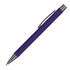 A purple aluminium pen with a metallic clip and a sleek design, featuring a logo on the barrel.