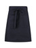 A navy waist apron with a front pocket and a tied waist strap, featuring a simple, modern design.