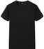 A black Saharah dryfit tee shirt with a short sleeve design and a round neckline. It has a logo on it.