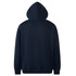 A navy hoodie with a large hood, featuring a plain back design and long sleeves. The hoodie includes a logo.