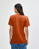 A back view of an American Apparel Tri-Blend T-Shirt in a burnt orange colour, featuring a logo.