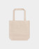 A beige American Apparel tote bag with two shoulder straps and a plain design. It features a logo on one side.