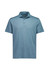 A men's short sleeve polo in a light blue colour featuring a collar and a logo.
