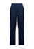 A pair of women's soft stretch pants in navy blue featuring a straight leg design. The garment has a logo.