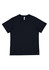A navy women's short sleeve tee featuring a crew neckline and a logo on the label.