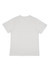 A white short sleeve tee shirt with a plain design and a small logo on the back.