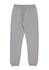Grey women's track pants with an elastic waistband and tapered cuffs, featuring a logo.