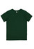 A green short sleeve T-shirt featuring a tag and no visible logos.