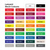 A grid of lanyard colour options, including shades like white, black, red, purple, yellow, and blue, with corresponding codes.